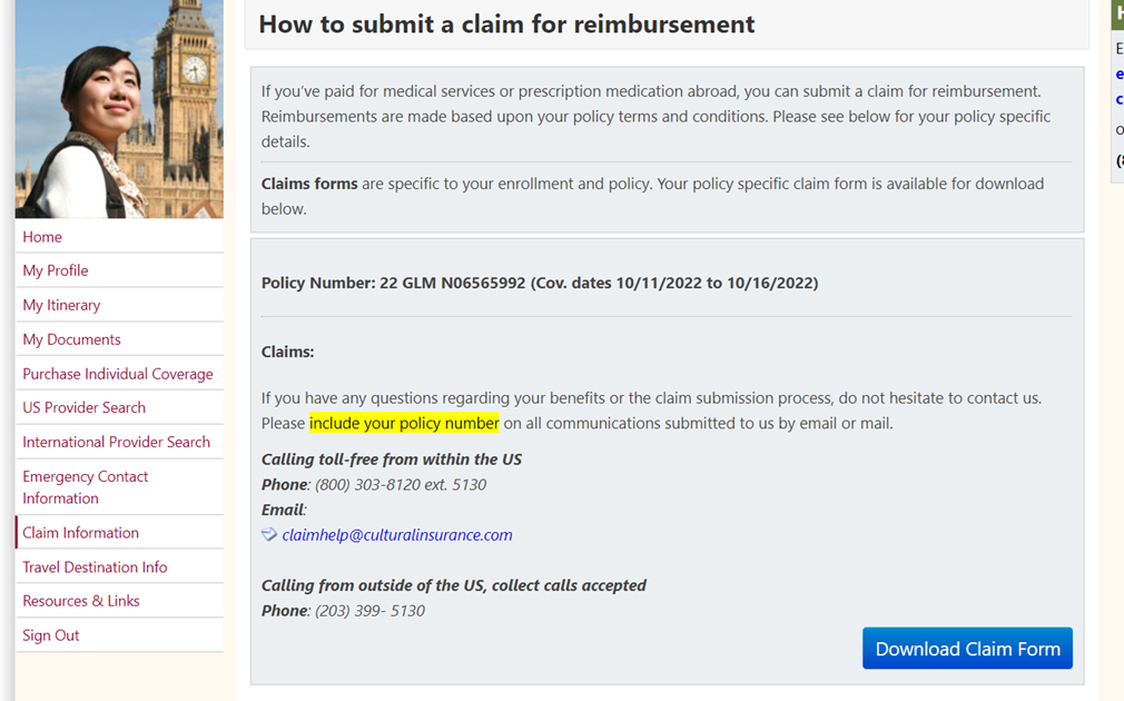 submit claim for reimbursement