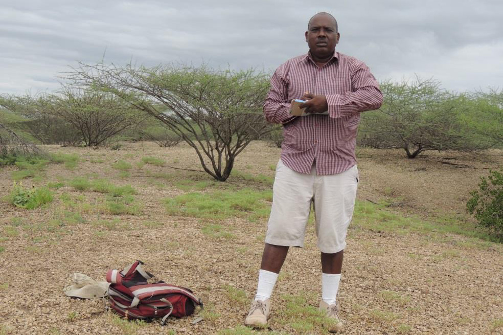 Fredrick Manthi in the field in the Turkana Basin, northern Kenya